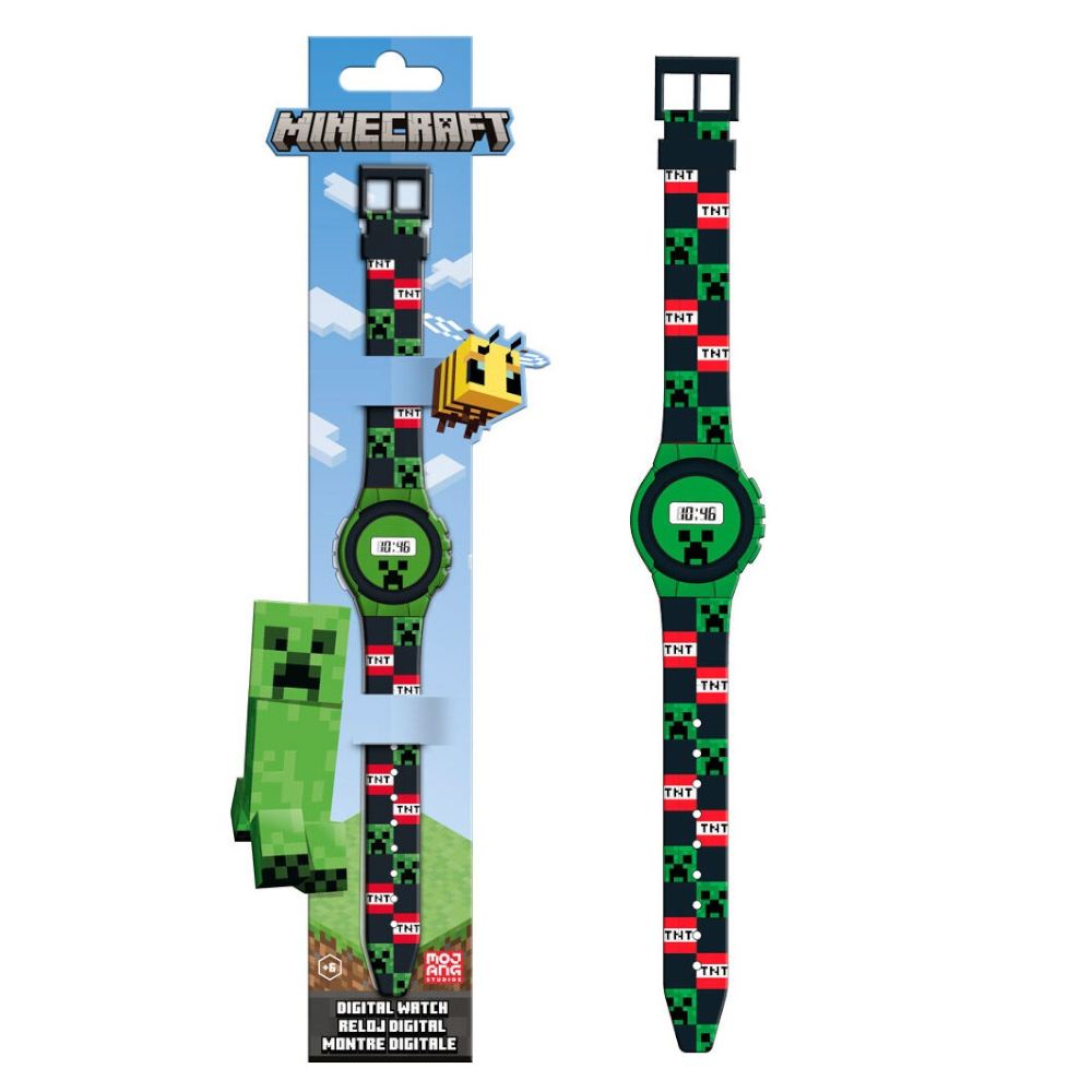 Minecraft Armbanduhr für Kinder - Digital Anzeige - Creeper TNT