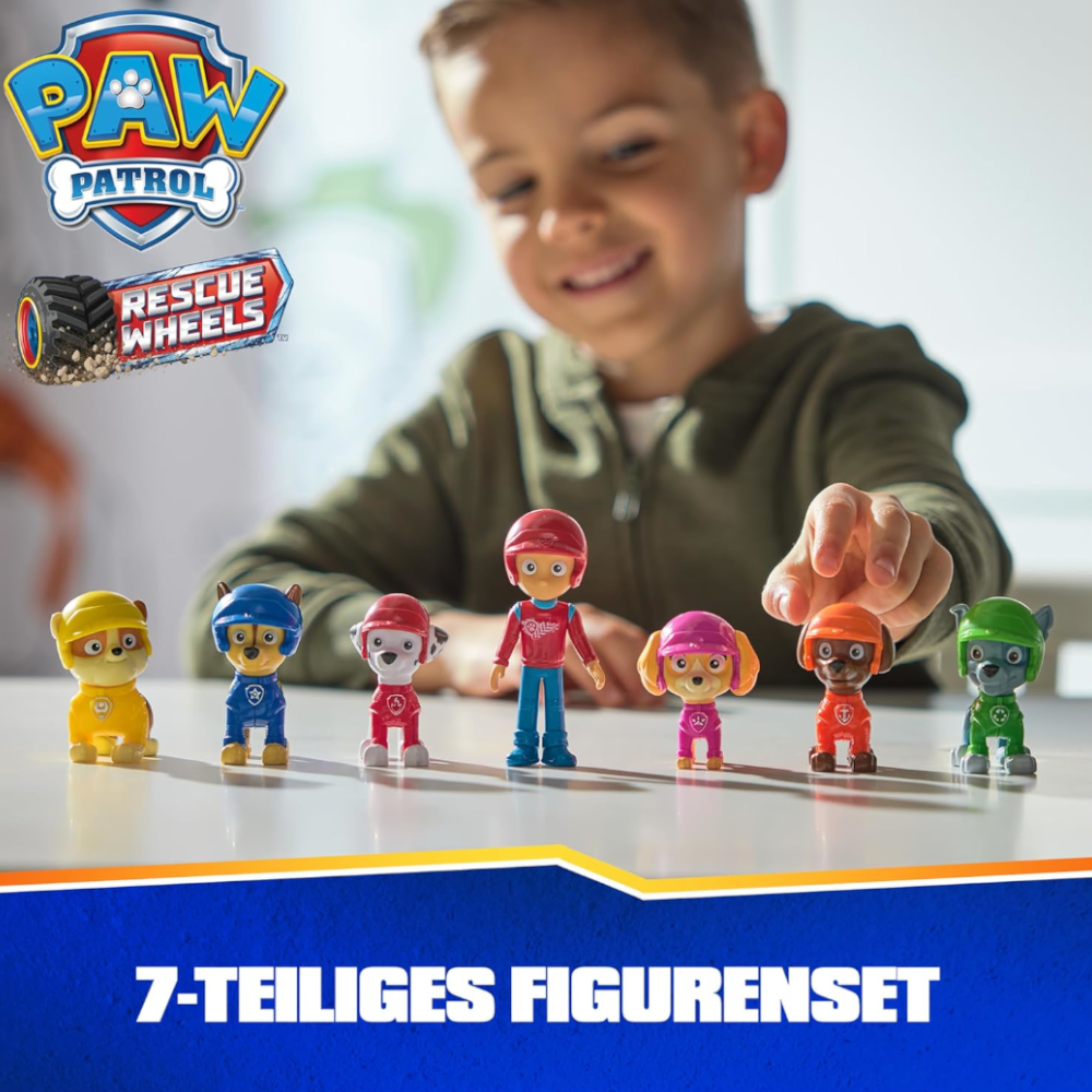 Paw Patrol Rescue Wheels - 7 Hundefiguren Geschenkset Spielzeug ab 3 Jahren