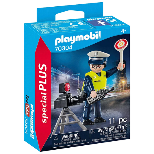 Playmobil 70304 - Polizist mit Radarfalle Pistole Blitzer Funkgerät