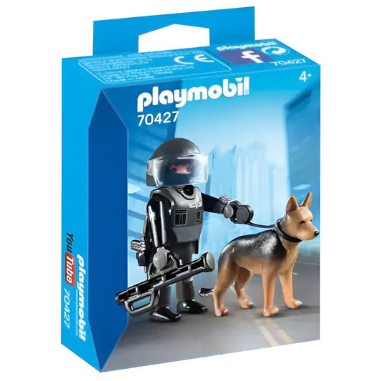 Playmobil 70427 - SEK Polizist mit Schäferhund Spezialeinheit Pistole