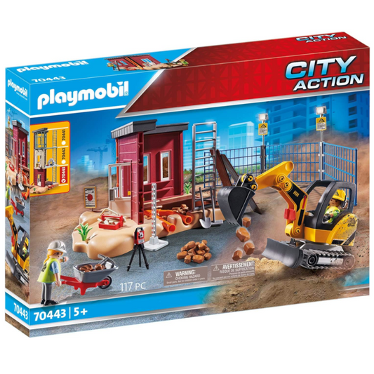 Playmobil 70443 - City Action - Baustelle mit Minibagger Großbaustelle