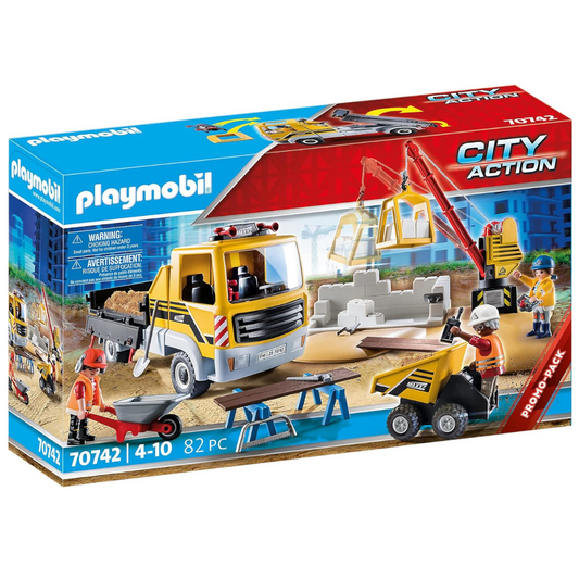 Playmobil 70742 - City Action - Baustelle mit Kipplaster - LKW Lastwagen