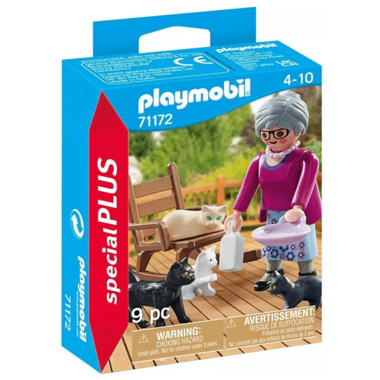 Playmobil 71172 - Oma mit Katzen, Perlenkette & Schaukelstuhl, Zubehör