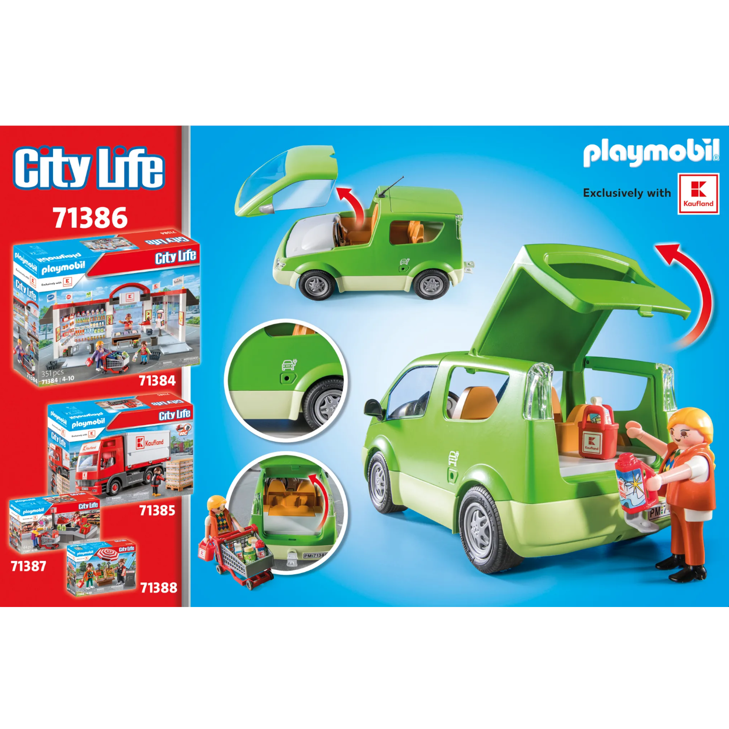 Playmobil 71386 - City Life - Kaufland Auto Elektro Family-Van Supermarkt