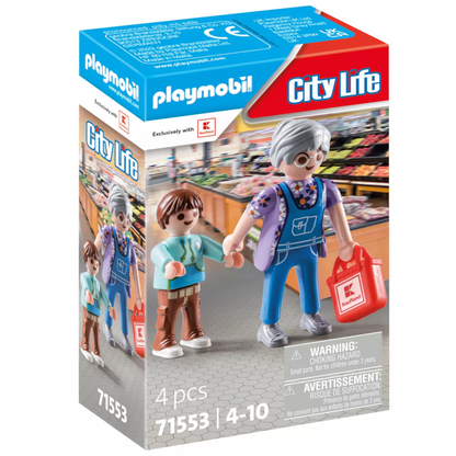 Playmobil 71553 - City Life - Kaufland Kunden Oma und Enkel Supermarkt