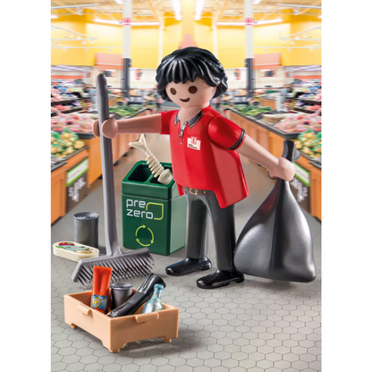 Playmobil 71554 - City Life - Kaufland Hausmeister Mitarbeiter Supermarkt