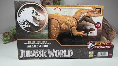 Mattel Jurassic World Megalosaurus Wild Roar Dinosaurier Figur mit Sound