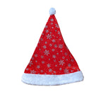 Weihnachtsmütze Premium Nikolaus Rot Plüsch Mütze Glitzer Schneeflocke Fellrand