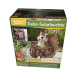 Solar-Gartenfigur Eichhörnchen 18,8cm Herbstdeko Kunststein Gartendeko MELINERA®