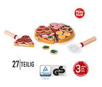 27-teilig Pizza-Set Holz Kinderküche Spielküche Spielzeug Pizzaofen Zubehör