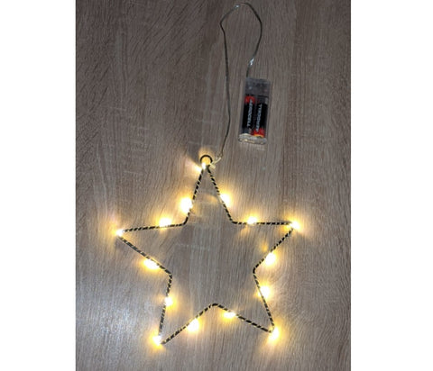 LED Lichterkette Stern Lichtervorhang Batterie Weihnachtsdeko Tür/Fensterdeko
