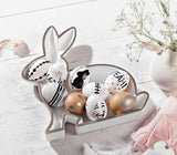 Dekoschale Hase Tablett Holz 24x29x3cm Weiß Osterdeko Tischdeko Melinera®