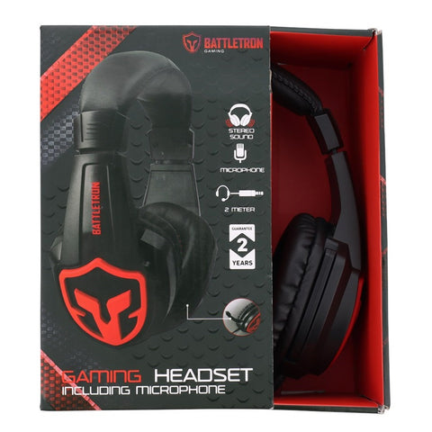 Gaming Headset Stereo 3.5mm Kopfhörer Rot Multiplattform Battletron®