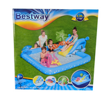 Bestway Delfin Erlebnispool Planschbecken XXL Kinder Pool mit Rutsche & Dusche