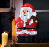 LED Deko Figur XXL 35cm Acryl Weihnachtsmann Timer Weihnachtsdeko