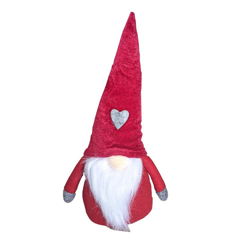 Wichtel Figur mit Herz Rot 27cm Weihnachtsdeko Filzwichtel Deko Zwerg