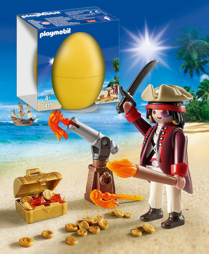 Playmobil 9415 - Pirat mit Kanone & Schatz - Osterei - Geschenkset für Ostern