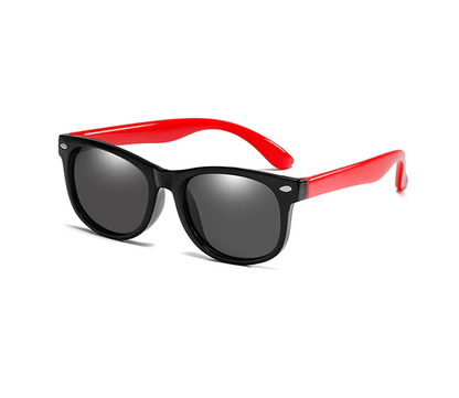 Sonnenbrille Kinder Rot / Schwarz 3-6 Jahre Flexibles Gestell Kinder UV400 👓