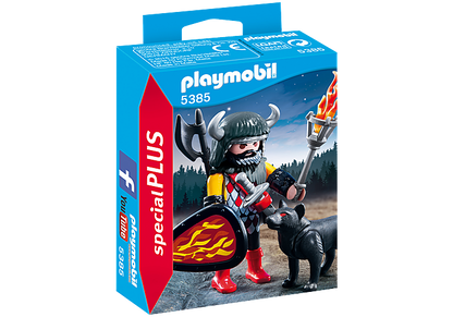 Playmobil 5385 specialPLUS - Wolfskrieger mit Wolf, Fakel, Schild, Axt, Schwert