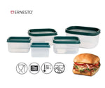 5-teilig Frischhaltedosen Set 1,5L Blau Vorratsdose Lunchbox Brotdose Ernesto