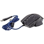 LED Gaming Maus mit Kabel Blau RGB - 7 Tasten Nylon Kabel Gamer Battletron®