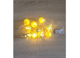LED Lichterkette Gold Kugeln Glitter Warmweiß Batterie Weihnachtsdeko Tischdeko