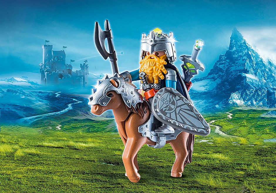 Playmobil 9345 - Knights - Zwerg und Pony mit Rüstung - Wikinger Ritter