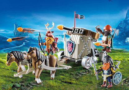 Playmobil 9341 - Knights - Ponygespann mit Zwergenballiste - Wikinger Ritter