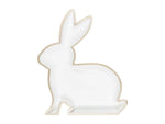 Dekoschale Hase Tablett Holz 24x29x3cm Weiß Osterdeko Tischdeko Melinera®