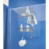 Miomare® Duschablage Grau Badregal Duschregal Wannenaufsatz Haken