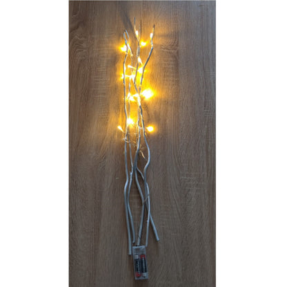 Zweige mit LED Licht Beleuchtung 70cm Silber Batterie Weihnachtsdeko