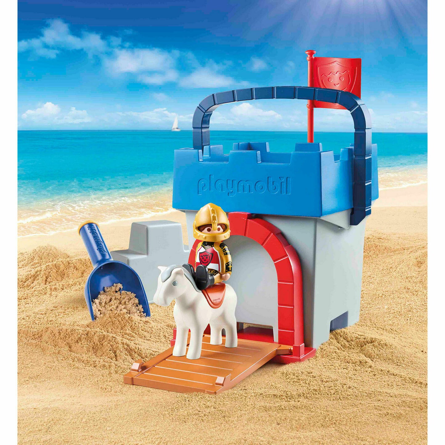 Playmobil 70340 - Sandburg Ritter Sandkasten Spielzeug Kleinkinder ab 1,5 Jahre