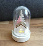 Schneekugel Figur LED-Beleuchtung Holz/Kunststoff 13cm Weihnachtsdeko 🎅🏽🎄