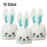 15 Stk. Verpackungstüten Kunststoff Ostern Hasen Gesicht Süßigkeiten, Kekse 🐰