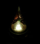 Schneekugel Figur LED-Beleuchtung Holz/Kunststoff 13cm Weihnachtsdeko 🎅🏽🎄