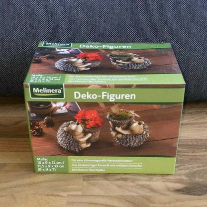 2 Stk. Deko Figuren Igel Herbst Dekoration mit kleinen Übertopf MELINERA® 🍂🦔 - LeakBuy