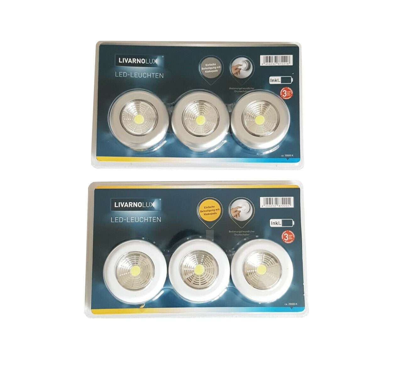 3er LED Push Light Unterbauleuchte Einbau Touch Lampe Batterie LIVARNO LUX®