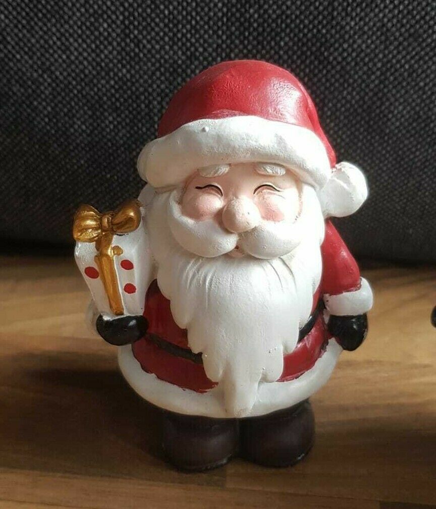 Deko Figur Set 2-teilig Weihnachtsmann aus Keramik 15cm Weihnachtsdeko 🎅🏽🎄