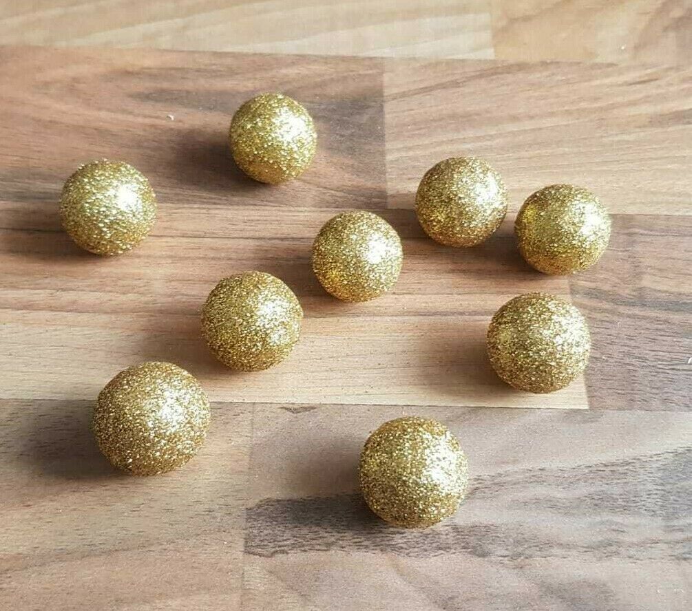 9-teilig Glitzer Gold Kugeln Streudeko Bastelmaterial Tisch Weihnachts Deko 🎄 - LeakBuy