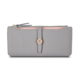 Portemonnaie Premium Geldbörse Damen | Grau Pink mit Reißverschluss Prettyzys®
