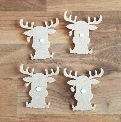 4-teilig Deko-Sticker Rentier Rudolf Streudeko Tischdeko Weihnachts Deko 🦌🎄 - LeakBuy