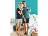 Schlafshirt T-Shirt Schlafanzug Oberteil Herren Sommer Motiv Ananas LIVERGY®