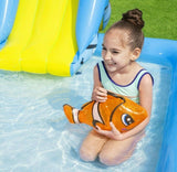 Bestway Delfin Erlebnispool Planschbecken XXL Kinder Pool mit Rutsche & Dusche