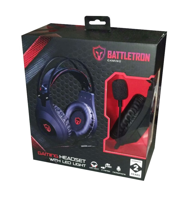 Gaming Headset Stereo 3.5mm LED Kopfhörer Rot für Multiplattform Battletron® - LeakBuy