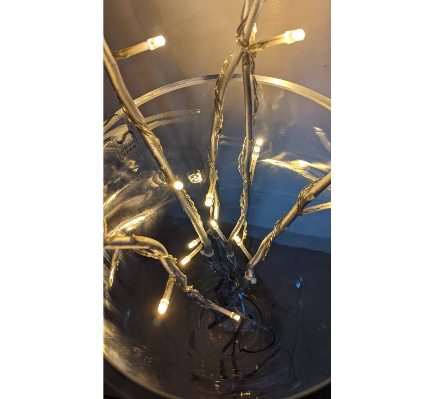 Zweige mit LED Licht Beleuchtung 70cm Silber Batterie Weihnachtsdeko