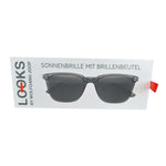 Sonnenbrille mit Brillenbeutel Unisex Anthrazit Eckig LOOKS by Wolfgang Joop