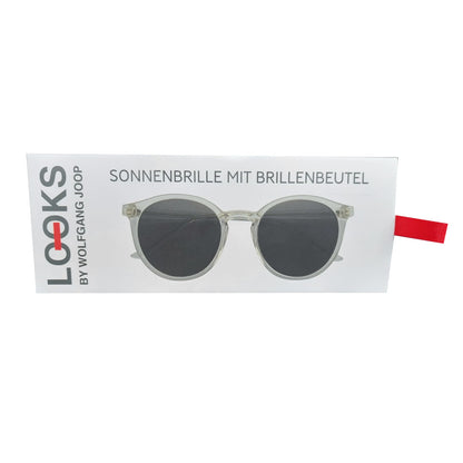 Sonnenbrille mit Brillenbeutel Unisex Transparent Oval LOOKS by Wolfgang Joop