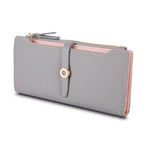 Portemonnaie Premium Geldbörse Damen | Grau Pink mit Reißverschluss Prettyzys®