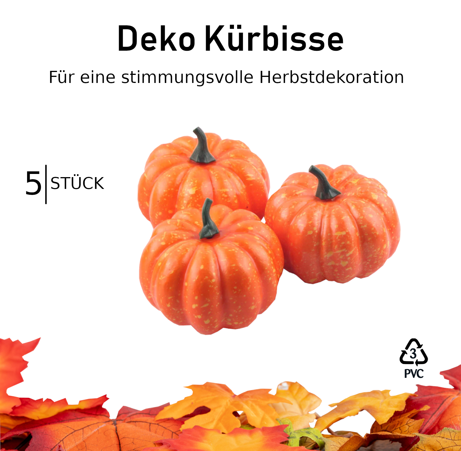 5 Stk. Kürbis Kürbisse Herbst Dekoration Tischdeko Halloween Deko Party 🍂 - LeakBuy