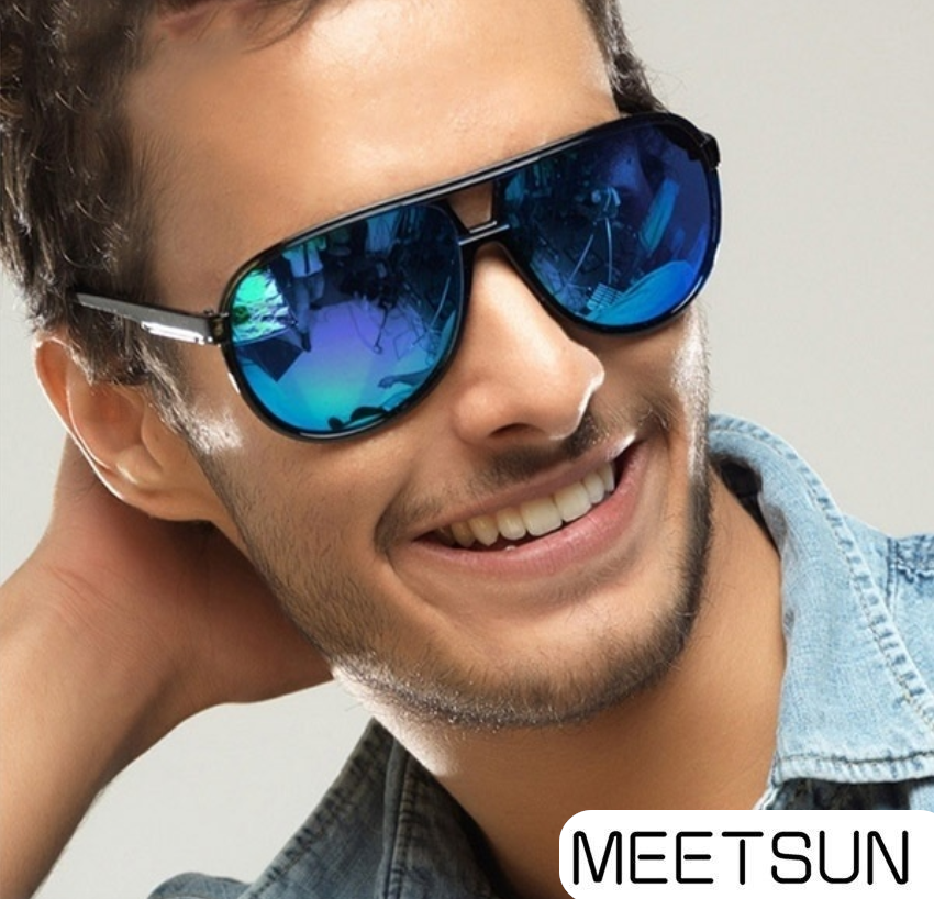 Sonnenbrille Brillen für Herren/Damen | Polarisiert Metallic Dunkel Blau 👓☀️ - LeakBuy